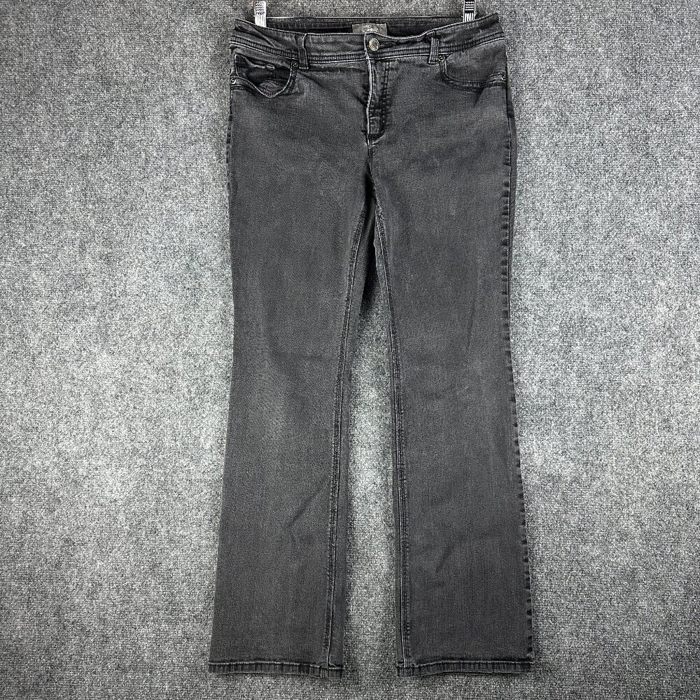 Chicos Jeans Womens 8 So Slimming Black Cotton Stretch Straight Leg Pockets